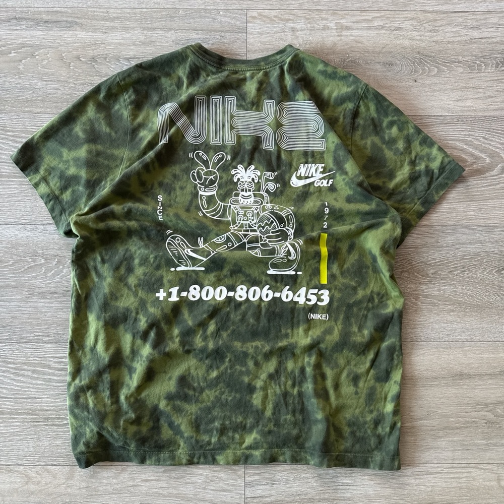 Nike Golf 1972 Men's Green Tie-Dye Short Sleeve T-Shirt Size XL Men's